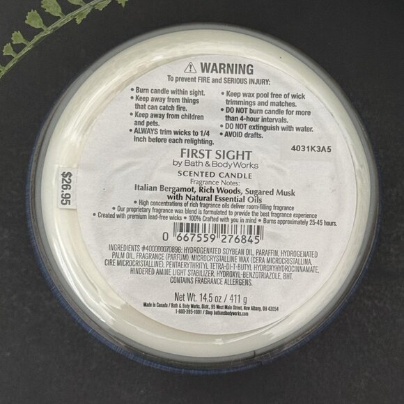 BBW First Sight Bath & Body Works 3 Wick Candle - Picture 10 of 10